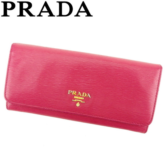 Prada pink long zipper Wallet leather - Picture 1 of 6